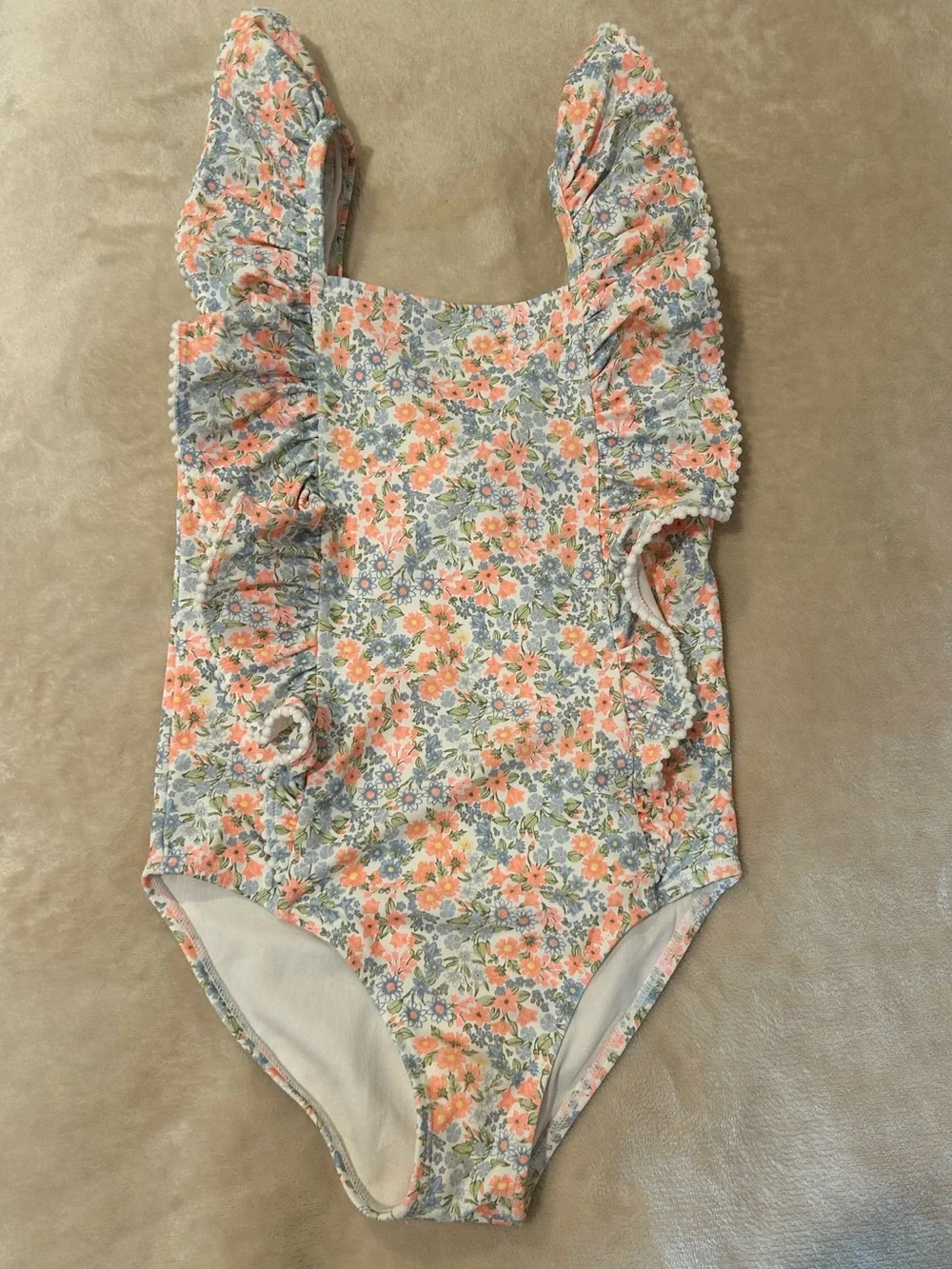 Janie and Jack Floral Ruffle Swimsuit Size 7